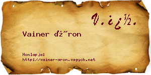 Vainer Áron névjegykártya