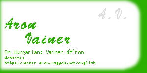 aron vainer business card